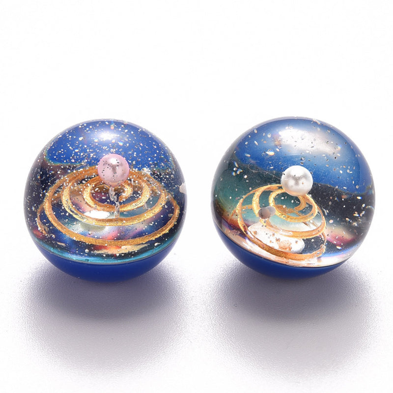 Resin - Round - Galaxy - 20mm - 2 pieces