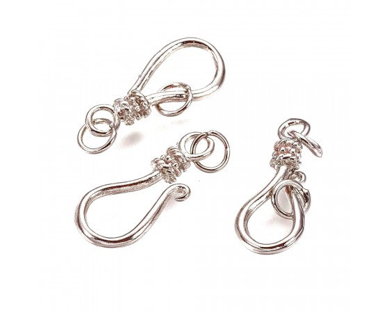 Clasp - Hook and Eye - Antique Silver