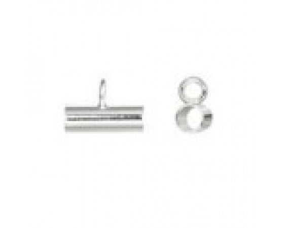 Tube with Ring - Sterling Silver - 2.8mm x 8mm - 1 piece