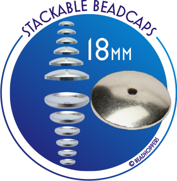 Beadhopper - Interchangeable Stackable Bead Caps - Silver
