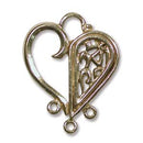 Pendant - Brass - Heart - 22mm x 17mm