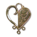 Pendant - Brass - Heart - 22mm x 17mm