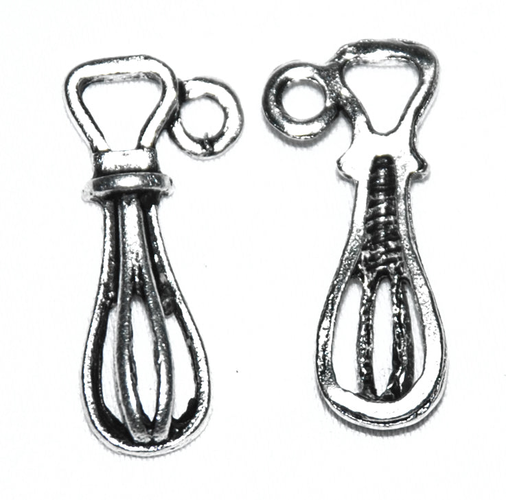 Charms - Beaters - 22mm - 10 pieces - Antique Silver