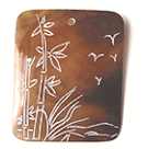 Shell - Brownpen - Carved Rectangle - 40mm x 50mm - 1 piece