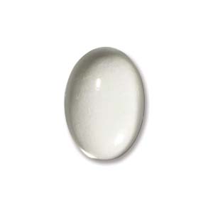 Cabochon - Glass - Oval - 25mm x 18mm - 1 piece - Clear