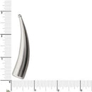 End Cap - Necklace End with Ring - 66mm x 14mm (Climbing Rope) - Antique Silver - 1 piece