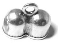 End Cap - Double End with Ring - 25mm x 20mm (Climbing Rope) - Antique Silver - 1 piece