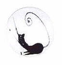 Cabochon - Retro - 12mm - 1 piece - Black and White