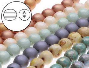 Czech - Dobble - Two Hole - 8mm - 20 Beads