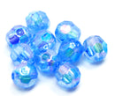 Acrylic - Round - Faceted - 8mm - 40 pieces