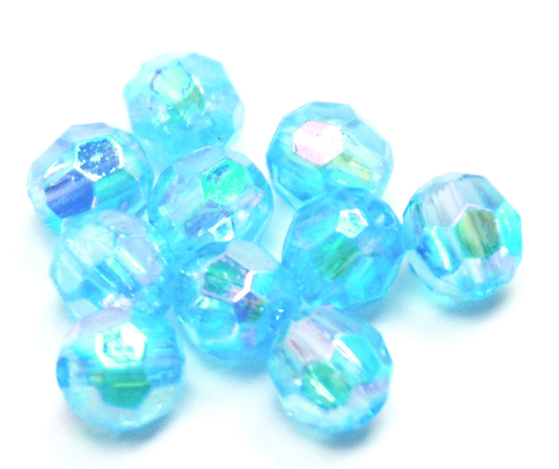 Acrylic - Round - Faceted - 8mm - 40 pieces