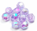 Acrylic - Round - Faceted - 8mm - 40 pieces