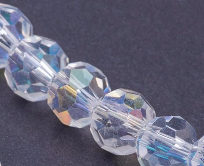 Glass - Round (Faceted) - 8mm - 30cm Strand