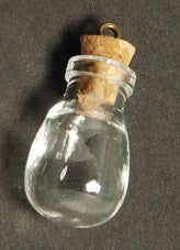 Pendants - Glass - Bottles - 15mm-22mm - Clear - 1 piece