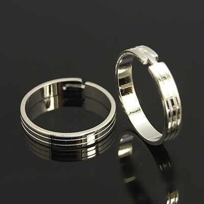 Ring Base - Adjustable - 17.5mm - Silver - 10 pieces