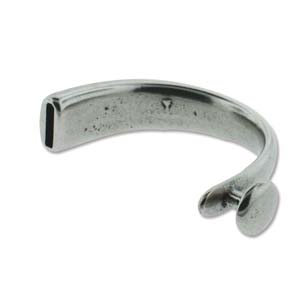 Half Bar Bracelet - Button - 56mm x 33mm - 1 piece - Antique Silver