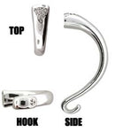 Half Bar Bracelet - Hook and Stones - 61mm x 27mm - 1 piece - Silver