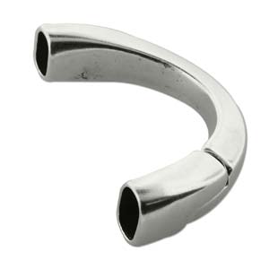 Half Bar Bracelet - Magnetic - 62mm x 34mm - 1 set - Antique Silver