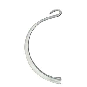 Half Bar Necklace - Hook - 15.5cm x 10cm - 1 piece - Antique Silver