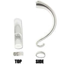 Half Bar Bracelet - Hook and Slider with Stones - 58mm x 25mm - 1 set - Silver