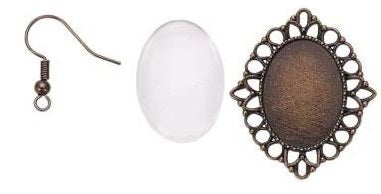 Bezel Earrings Kit - Oval - 1 pair