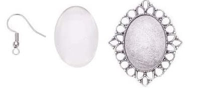 Bezel Earrings Kit - Oval - 1 pair