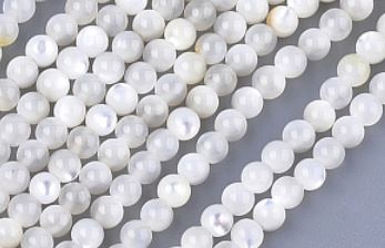 Shell - Mother of Pearl - Beads - Round - 4mm - 40cm strand