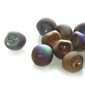 Czech - Mushroom - 6mm x 5mm - 1 strand (50 beads)