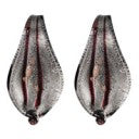 Pendant - Murano Glass - Smooth Leaf - 16mm x 30mm - 2 pieces