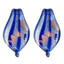 Pendant - Murano Glass - Smooth Leaf - 16mm x 30mm - 2 pieces