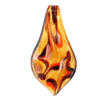 Pendant - Murano Glass - Smooth Leaf - 1 piece