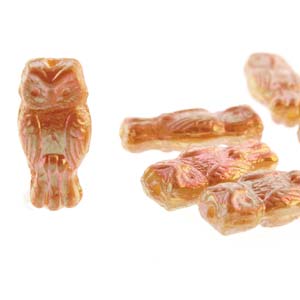 Czech - Owls - 15mm x 7mm - 10 Beads