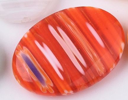 Millefiori - Flat Oval - 25mm x 16mm - 1 piece