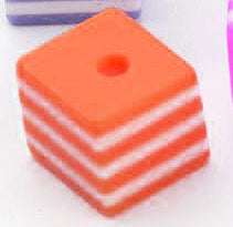 Resin - Cube - 8mm - Stripes - 10 pieces
