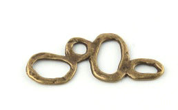 Metal - Connector - Organic Link - 35mm x 15mm - 1 piece - Antique Bronze
