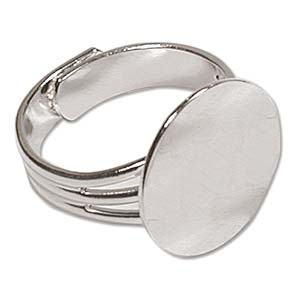 Ring Base - Adjustable - 19mm (16mm tray) - Silver- 1 piece
