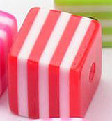 Resin - Cube - 8mm - Stripes - 10 pieces