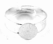 Ring Base - Adjustable - 19mm (8mm tray) - Silver - 10 pieces