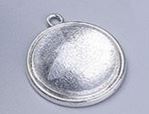 Bezel Pendant Kit - Round - 1 set - Antique Silver