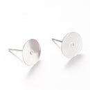 Ear Post - Stainless Steel - 4mm Pad - 5 pairs (10 pieces)