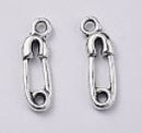 Charms - Safety Pins - 19mm - 10 pieces - Antique Silver