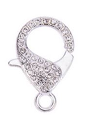 Clasp - Lobster - Rhinestone - 31mm x 22mm - 1 piece