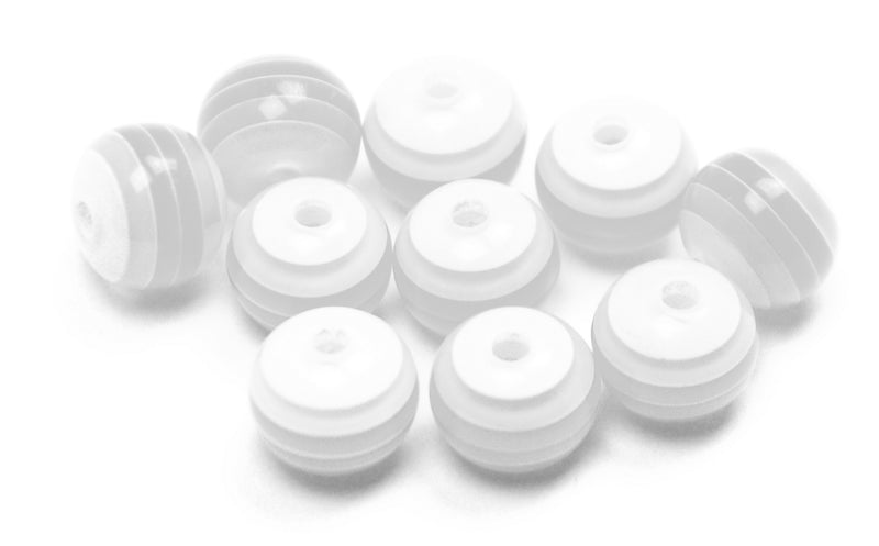 Acrylic - Round - Striped - 6mm - 50 pieces