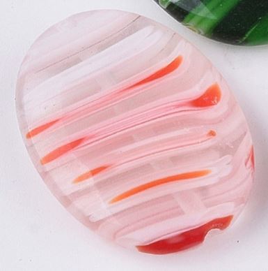 Millefiori - Flat Oval - 25mm x 16mm - 1 piece