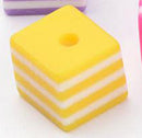 Resin - Cube - 8mm - Stripes - 10 pieces