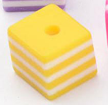 Resin - Cube - 8mm - Stripes - 10 pieces