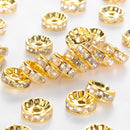 Rondelles with Rhinestones - 10mm - 20 pieces