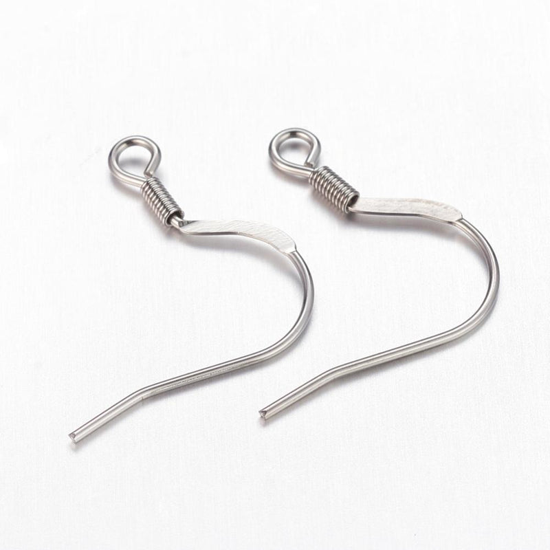 Earwire (Flat) - Stainless Steel - 5 pairs (10 pieces)