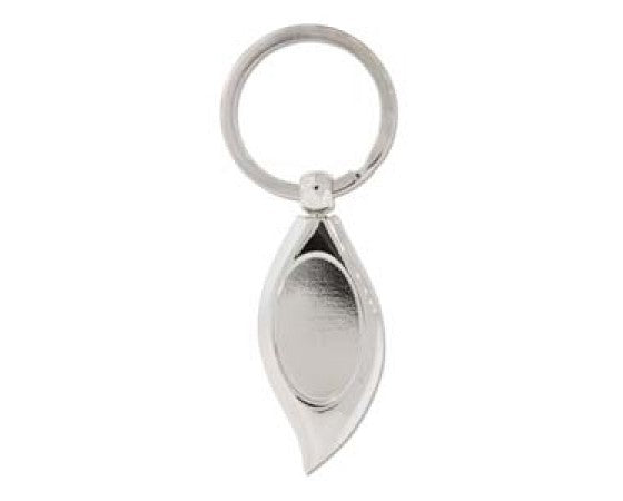 Bling-It - Bezel Key Chain - Tear Drop - 28mm x 17mm - 1 piece - Silver