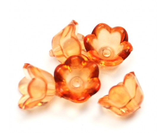 Acrylic - Flowers - Transparent - 6mm x 10mm - 40 pieces